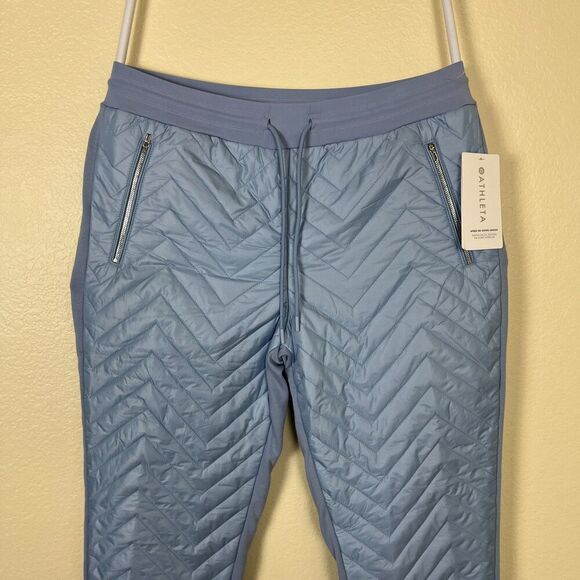 Athleta Womens Size 14 Tall Blue Apres Ski Down Jogger Quilted Outdoor Pants NEW - Picture 4 of 7